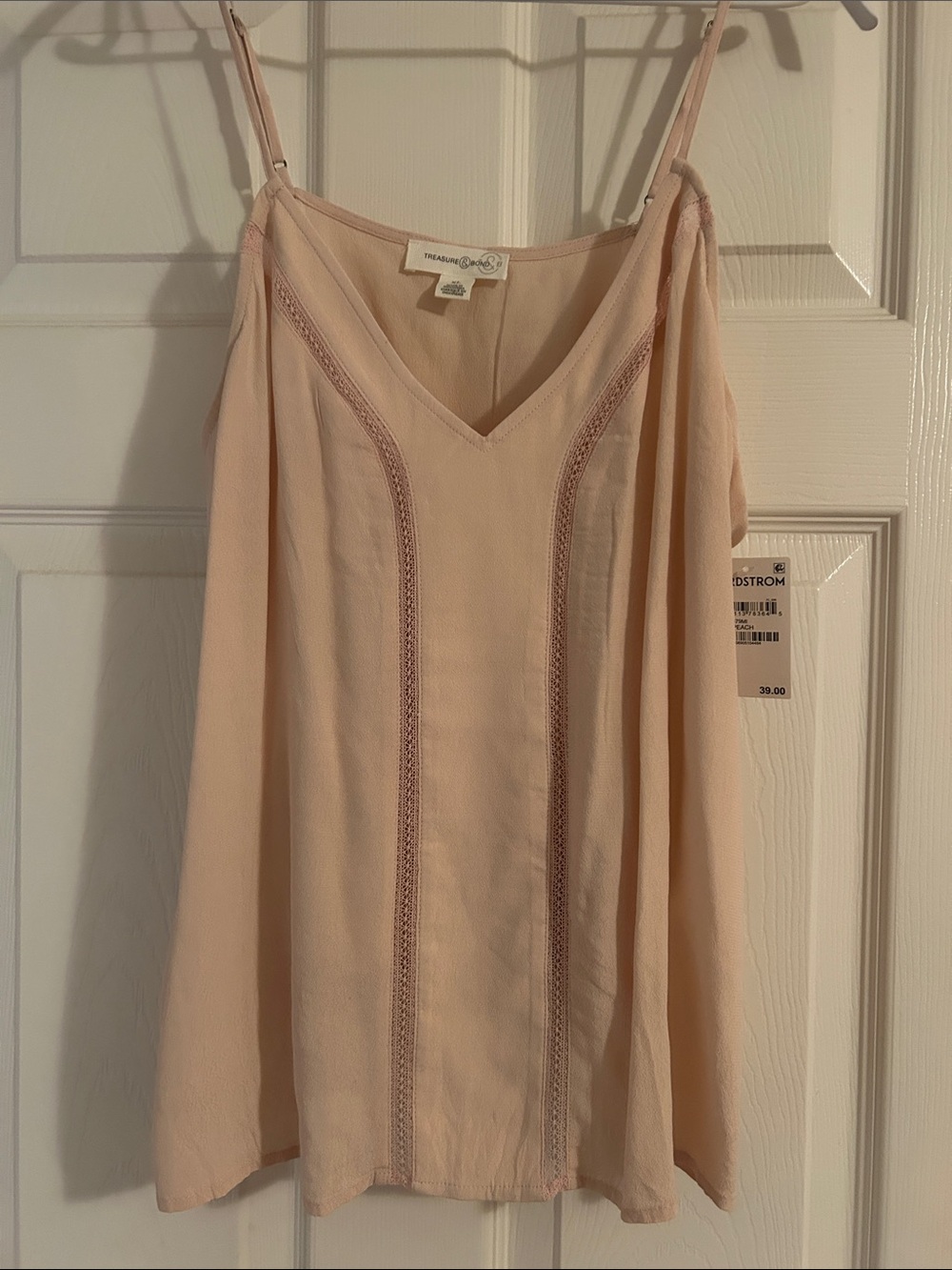 Treasure and bond XL Light Blush V-Neck Lace-Trim Camisole